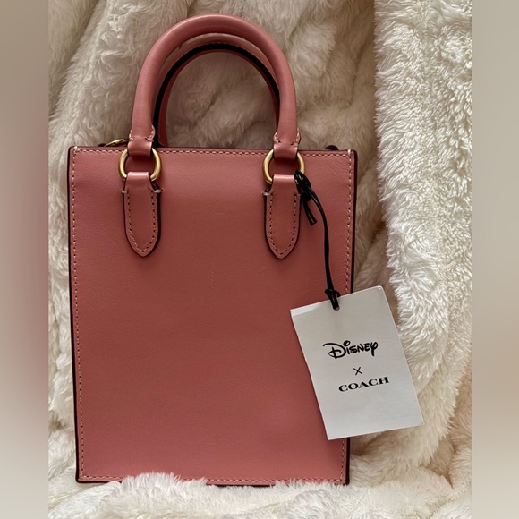 NEW Disney X Coach Blush Multi Leather Mini Tote Ice Skate Motif Mickey & Minnie - Picture 10 of 16